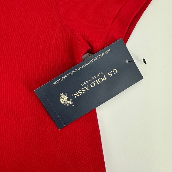 U.S. Polo Assn. Boys Embroidered Logo Red Short Sleeve Polo Shirt New Medium 8 - Picture 7 of 8